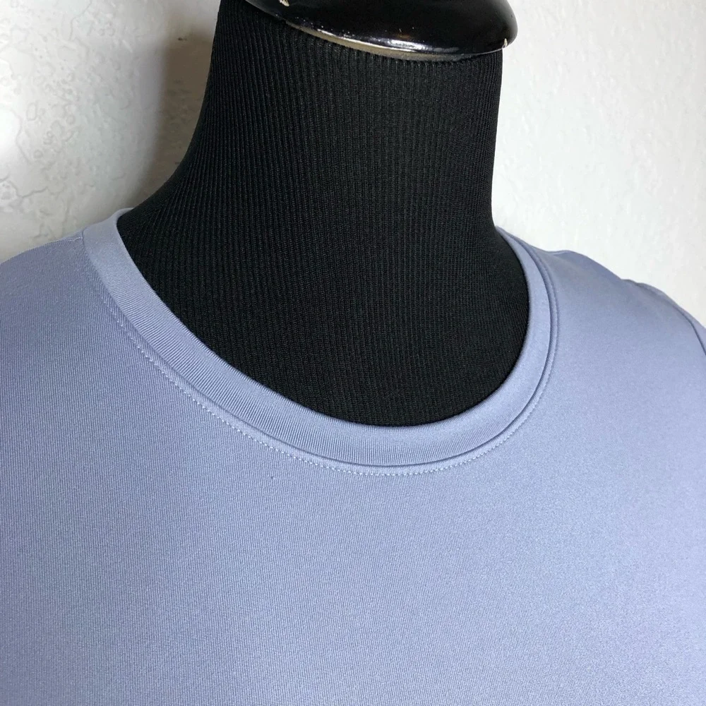 Alo light blue long sleeve cropped athletic top